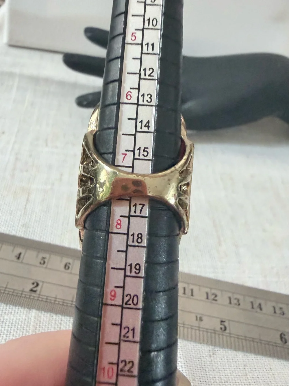 Gold-Tone Ring with Pink Resin Stone